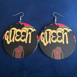 Women Juneteenth Ethnic Earrings Queen